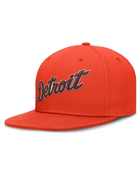 Nike Men's Orange Detroit Tigers Wordmark Dri-fit Round Bill True Fitted Hat