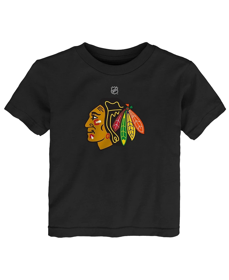 Outerstuff Baby Boys and Girls Black Chicago Blackhawks Primary Logo T-Shirt
