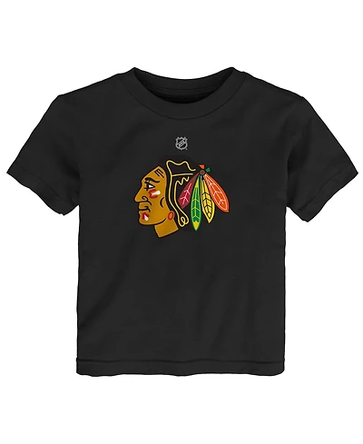 Outerstuff Baby Boys and Girls Black Chicago Blackhawks Primary Logo T-Shirt