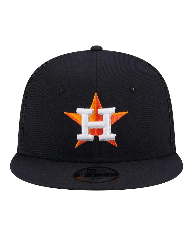New Era Big Boys and Girls Navy Houston Astros 9FIFTY Trucker Snapback Hat