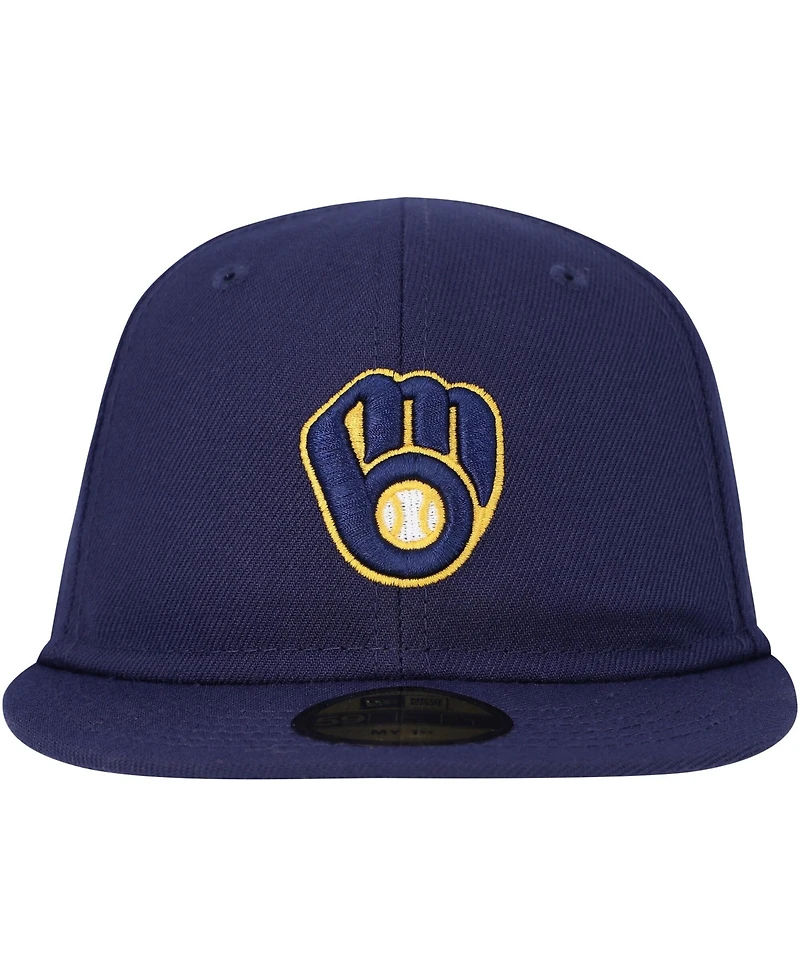 New Era Baby Boys and Girls Navy Milwaukee Brewers My First 59FIFTY Fitted Hat