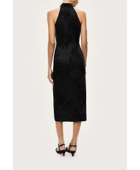 Nocturne Women's High-Neck Button-Detail Midi Dress
