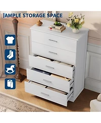 5 Drawer Dresser for Bedroom, 47" Tall Modern Chest of Drawers with Metal Handles, Storage Organizer for Bedroom, Living Room, Entryway and Hallway