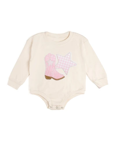 Sweet Wink Baby Girls 0-3M to 12M -18M Bandana Cowgirl Patch Western Long Sleeve Romper