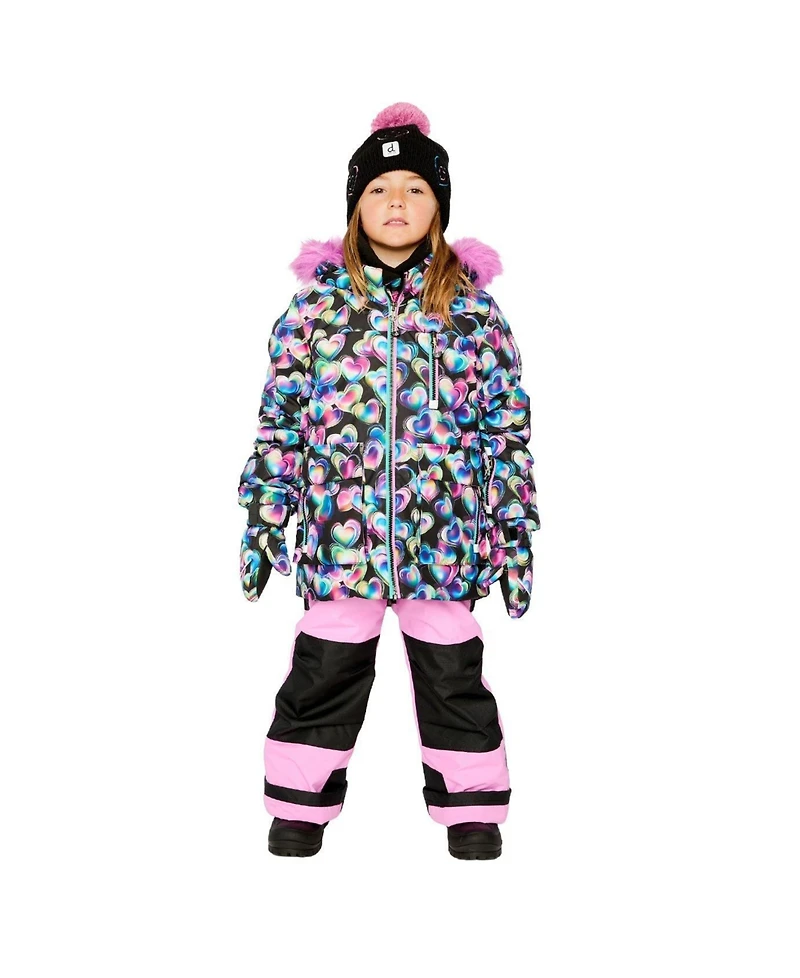 Deux par Toddler Girls Two Piece Play Snowsuit Heart Print with Pants