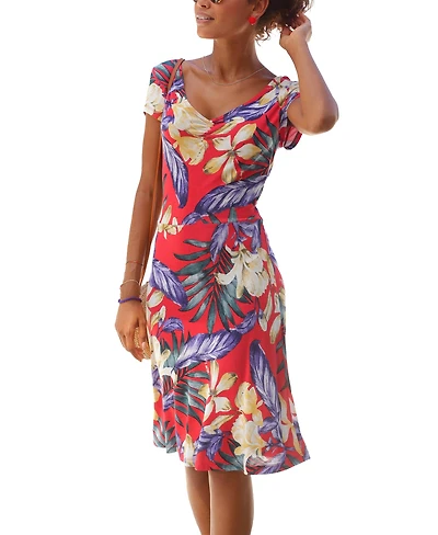 Lascana Women's Pattern V-Neck Dress