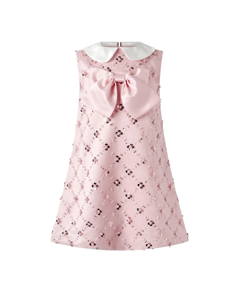 Rachel Riley Girls' 2-12 Peter Pan Collar Sequin Party Dress