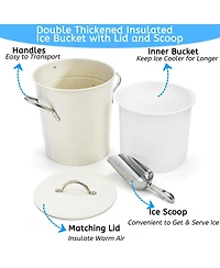Piscifun 4l Ice Bucket With Lid And Scoop Double Walled Insulated Beverage Tub For Camping Bbq Cocktail Parties Indoor Outdoor