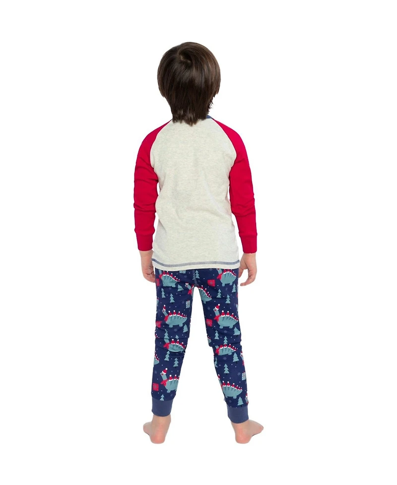 Deux par Deux Little Boys 6-12 Cotton Two Piece Pajama Set Dinosaur Print