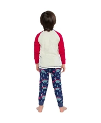 Deux par Deux Little Boys 6-12 Cotton Two Piece Pajama Set Dinosaur Print