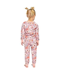 Deux par Deux Toddler Girls(2T-5T) Cotton Two Piece Pajama Set Floral Print