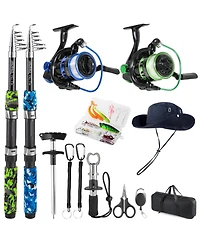 Aofar 6.9ft Telescopic Fishing Rod Reel Combo Set