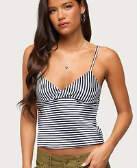 Edikted Women's Emilea V Neck Striped Tank Top