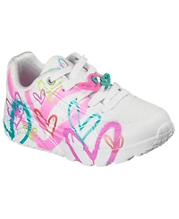 Skechers Little Girls J Goldcrown: Uno Lite - Flutter Hearts Lifestyle Sneakers from Finish Line