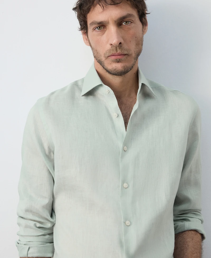 Mango Men's Linen Slim-Fit Shirt