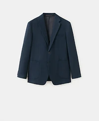 Mango Men's Slim-Fit Striped Linen-Cotton Suit Blazer