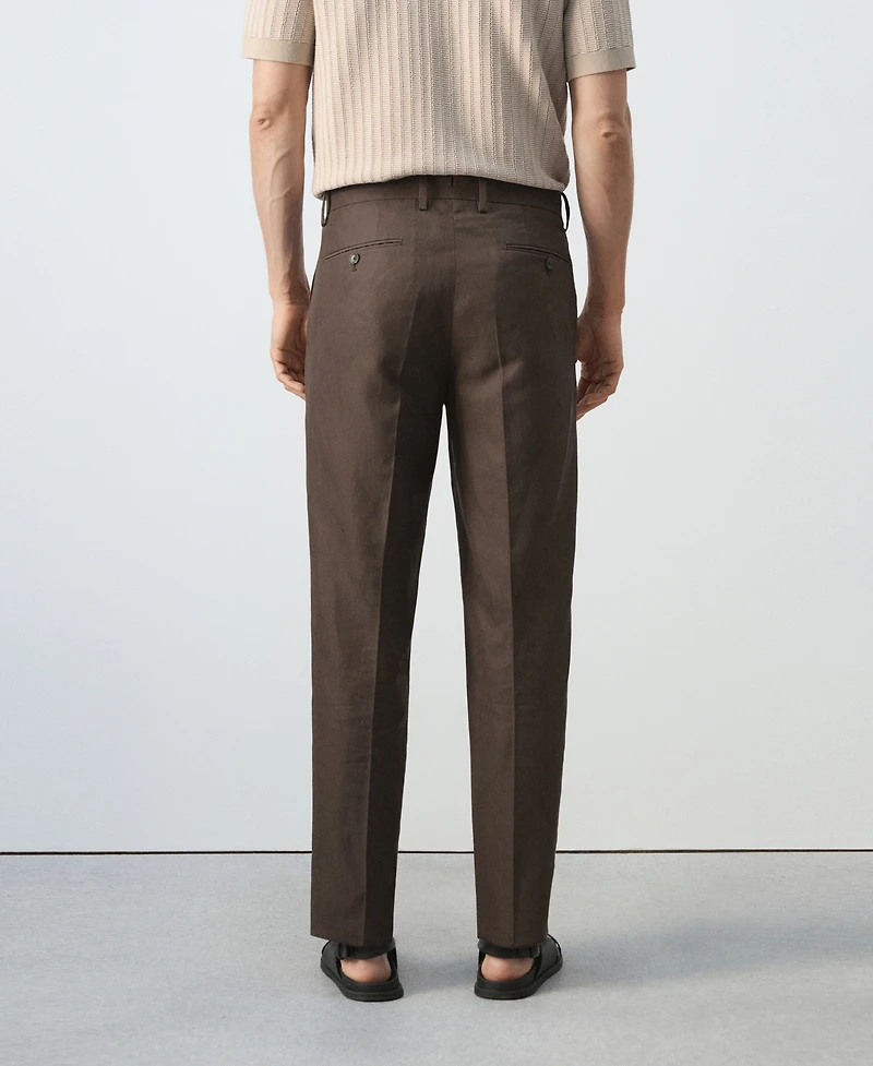 Mango Men's Lyocell-Linen-Blend Suit Pants