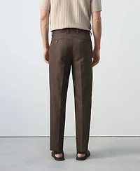 Mango Men's Lyocell-Linen-Blend Suit Pants