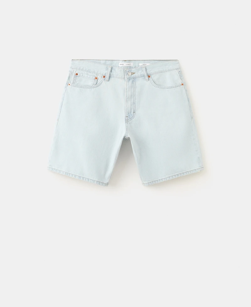 Mango Men's Straight-Fit Denim 8.86" Bermuda Shorts