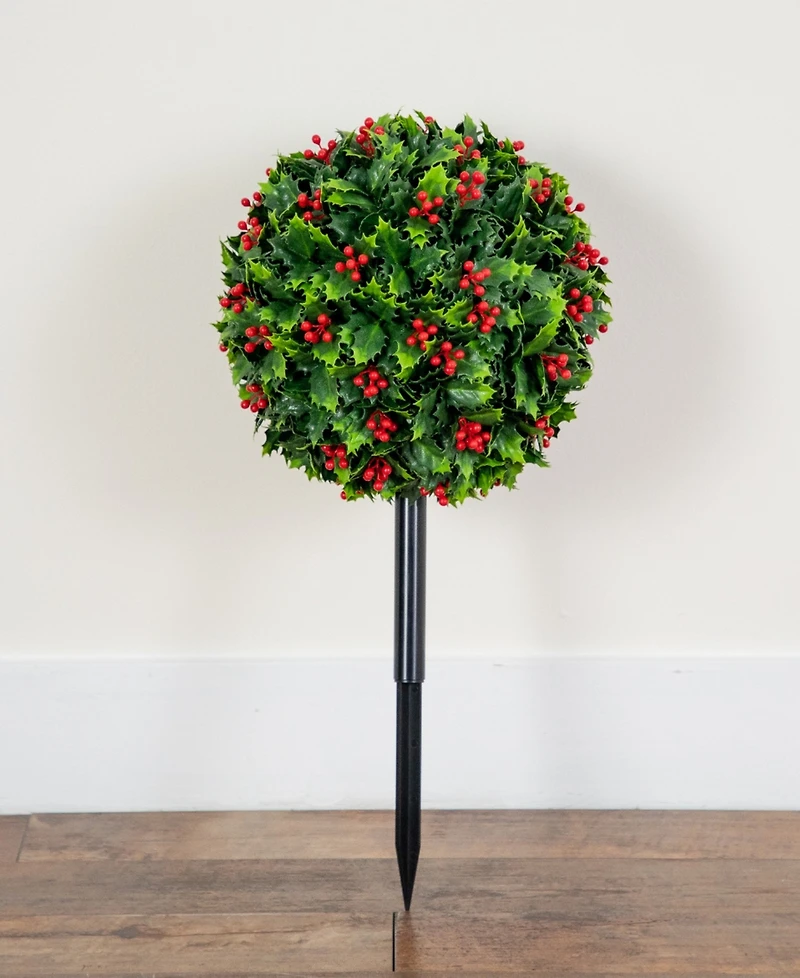 Nearly Natural 2' Ultraviolet Resistant Artificial Holly Berry Christmas Ball Indoor And Outdoor