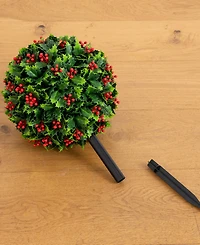 Nearly Natural 2' Ultraviolet Resistant Artificial Holly Berry Christmas Ball Indoor And Outdoor