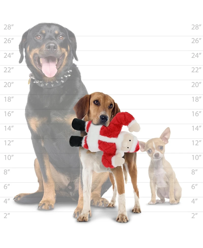 Mighty Holiday Santa, Durable Plush Squeaky Dog Toy