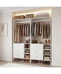 Aheaplus 30'' Set of 2 Closet Organizer with Wooden Drawers