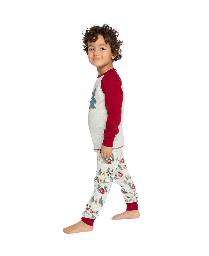Deux par Toddler Unisex 2T -5T Cotton Two Piece Christmas Pajama Set Print