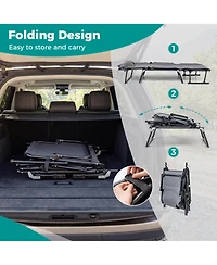 Mecale 3-in-1 Folding Camping Cot Convertible Single Sofa Chair, 375-lb Cap