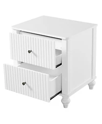 Streamdale Furniture 23" 2-Drawer Wooden Nightstand, Modern Bedside Table