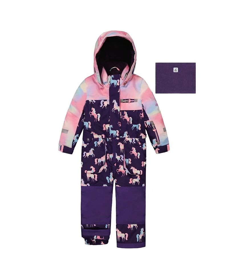 Deux par Little and Big Girl( 6 to 14 ) One Piece Play Snowsuit Unicorn Print