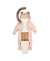 Deux par Baby Girl (3m- 18m) One Piece Snowsuit Adapted for Car Seats Animal Print