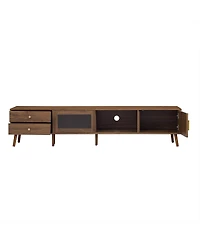 Streamdale Furniture 76" Modern Minimal Glass-Door Tv Stand for TVs up to 85