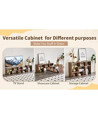 Streamdale Furniture 2-Piece Modular Cube Tv Stand and Media Console 55.1'' x 11.8'' x 17.1