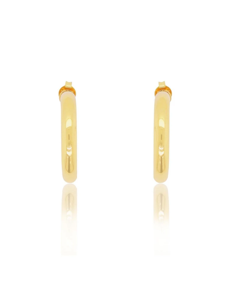 The Lovery Gold Tube Hoop Earrings 14K Gold 23 millimeters