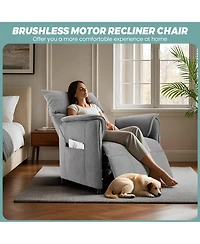 homfan Modern Fabric Electric Recliner with Massage and Heat, Adjustable Remote Control Single Armchair for Home Theater, Living Room and Office