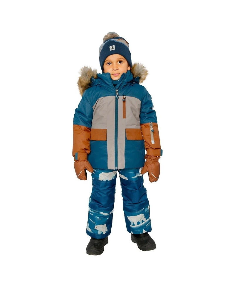 Deux par Toddler Boy (2T-5T) Two Piece Play Snowsuit with Bear Print Pants