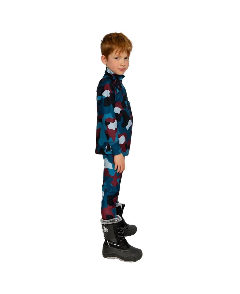 Deux par Little and Big Boy(6-14) Two Piece Thermal Underwear Camouflage Print