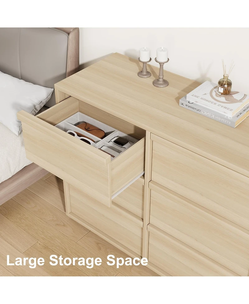 homfan Large 9 Drawer Dresser for Bedroom, Modern Wooden Chest, Spacious Organizer for Living Room, Nursery, Entryway, Hallway, Closet