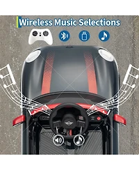 homfan 12V Mini Cooper Officially Licensed Remote-Control Electric Ride-On Car with Led Lights, Up to 66 lbs, Ages 3-8