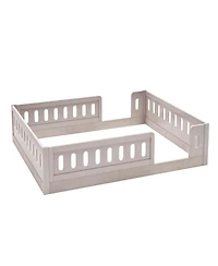 Streamdale Furniture Wood Platform Bed with Guardrail