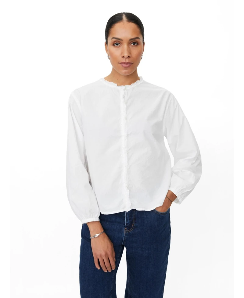 Masai Copenhagen Women's MaIsendre Ruffle Neck Blouse