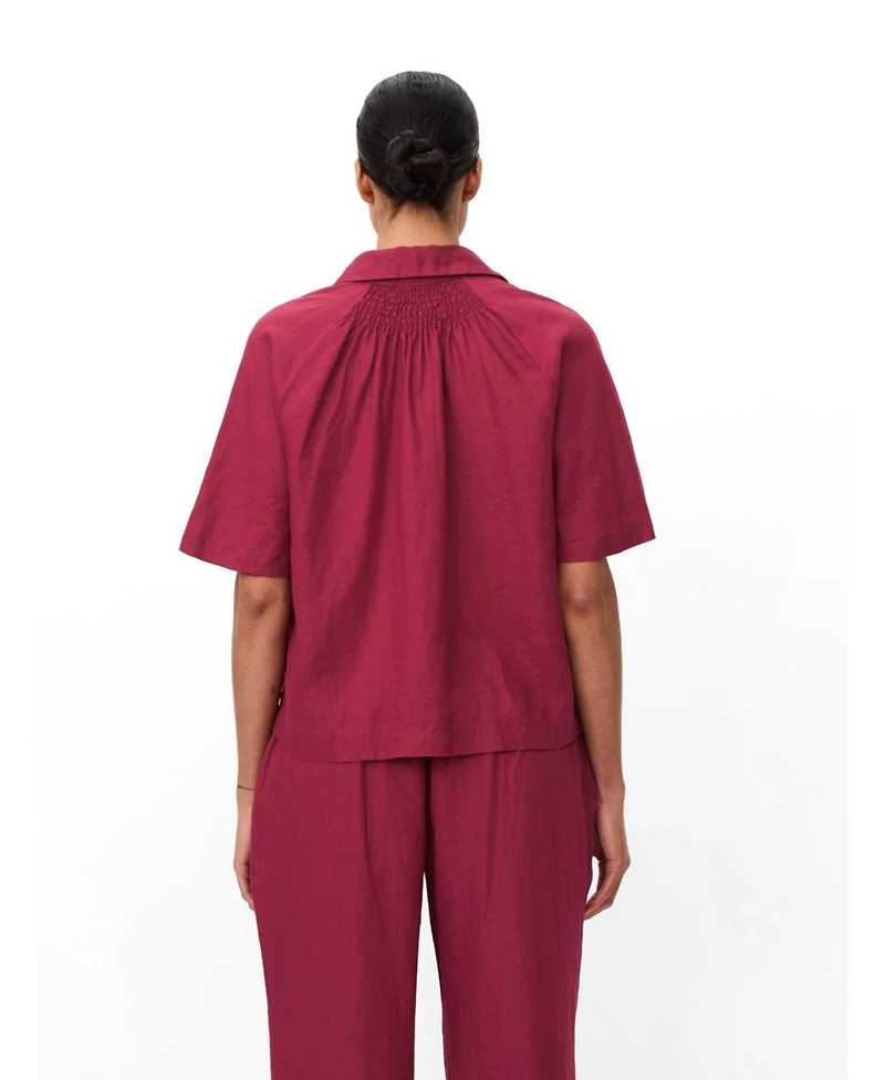 Masai Copenhagen Women's Mairyssa Smock Back Linen Shirt
