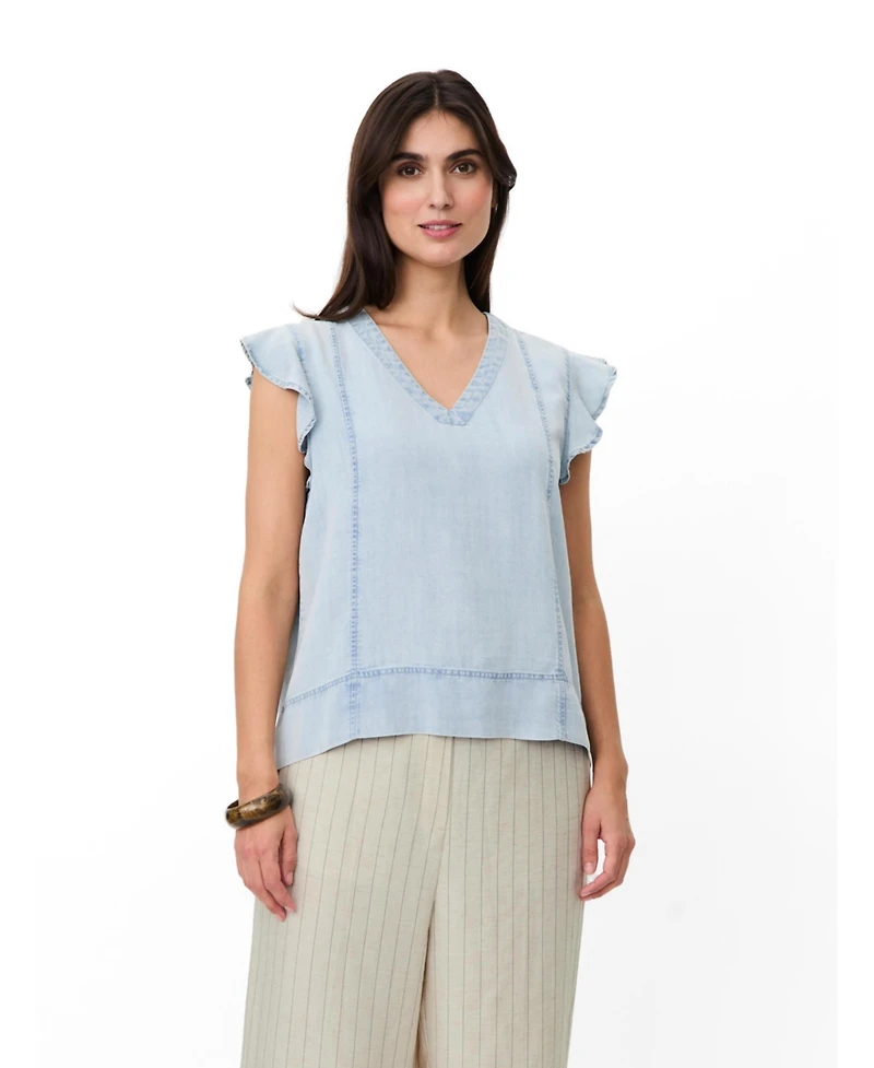 Masai Copenhagen Women's Madalali Denim V-Neck Blouse