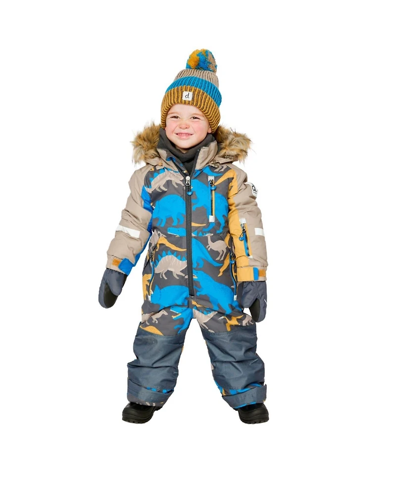 Deux par Little and Big Boy (6-14) One Piece Play Snowsuit Dinosaur Print