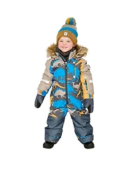Deux par Little and Big Boy (6-14) One Piece Play Snowsuit Dinosaur Print
