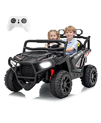 homfan 2-Seater Electric Utv Ride-On Truck with Remote Control, Led Lights & 4-Wheel Suspension, 120 lb Capacity, Ages 2+