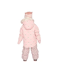 Deux par Deux Toddler Girl ( 2T - 3T ) Two-Piece Snowsuit Rose Leopard Print