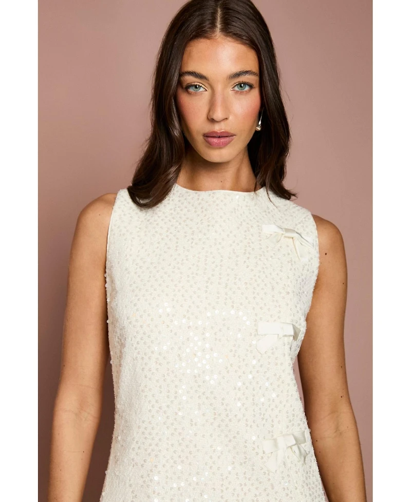 Coast Women's Sequin Bow Detail Mini Shift Dress