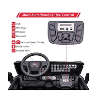 homfan 24V Kids Ride on 2 Seater Electric Car,Battery Powered Vehicle with Remote Control and Led Headlights for Ages 3